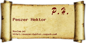 Peszer Hektor névjegykártya